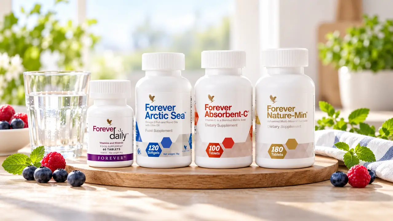 Vitamine und Mineralstoffe von Forever Living in der täglichen Morgenroutine